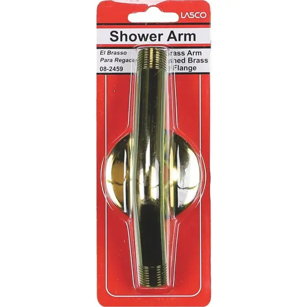 Lasco Shower Arm Wall Flange Polished Brass 1/2 Inch x 6 Inch
