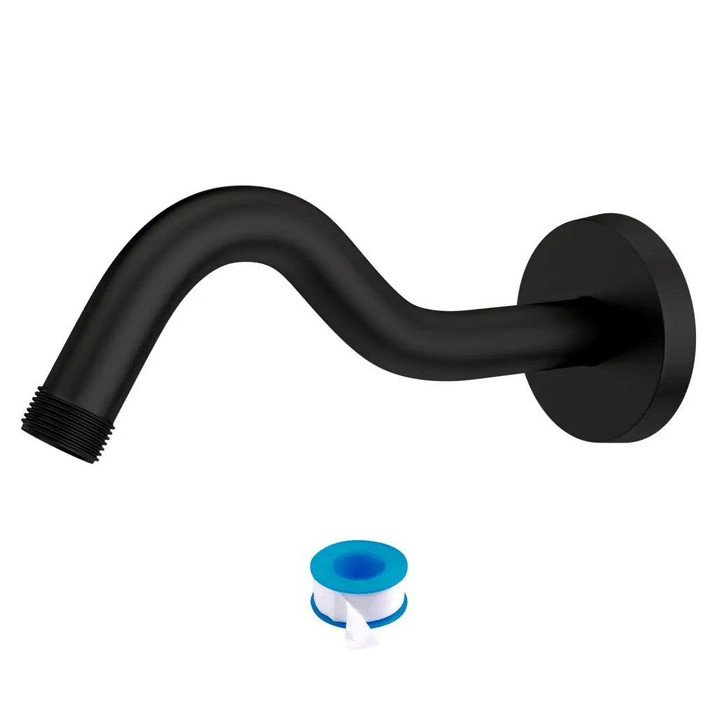 8 Inch Shower Arm Flange Matte Black Stainless Alloy Metal Bathroom lordear