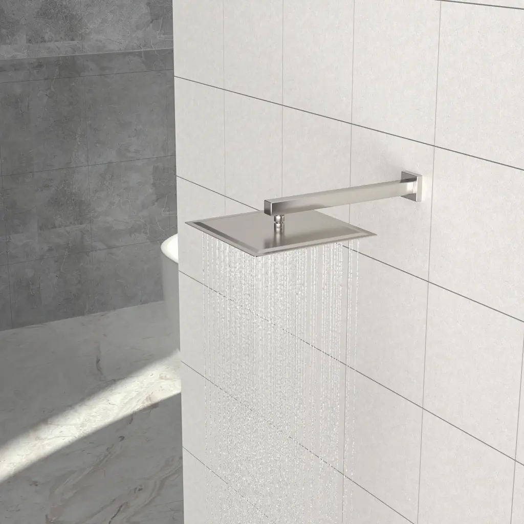 16 Inch Wall Mounted Shower Arm Flange Brushed Nickel Brushed Nickel lordear