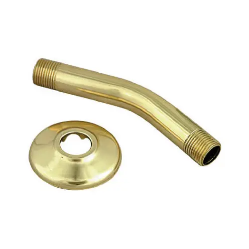 Master Plumber 342-774 Shower Arm & Flange Polished Brass Bathroom Fixture Replacement