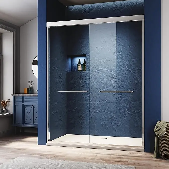Sliding Shower Glass Door 44-48 W X 72 H Adjustable Semi Frameless bathstore