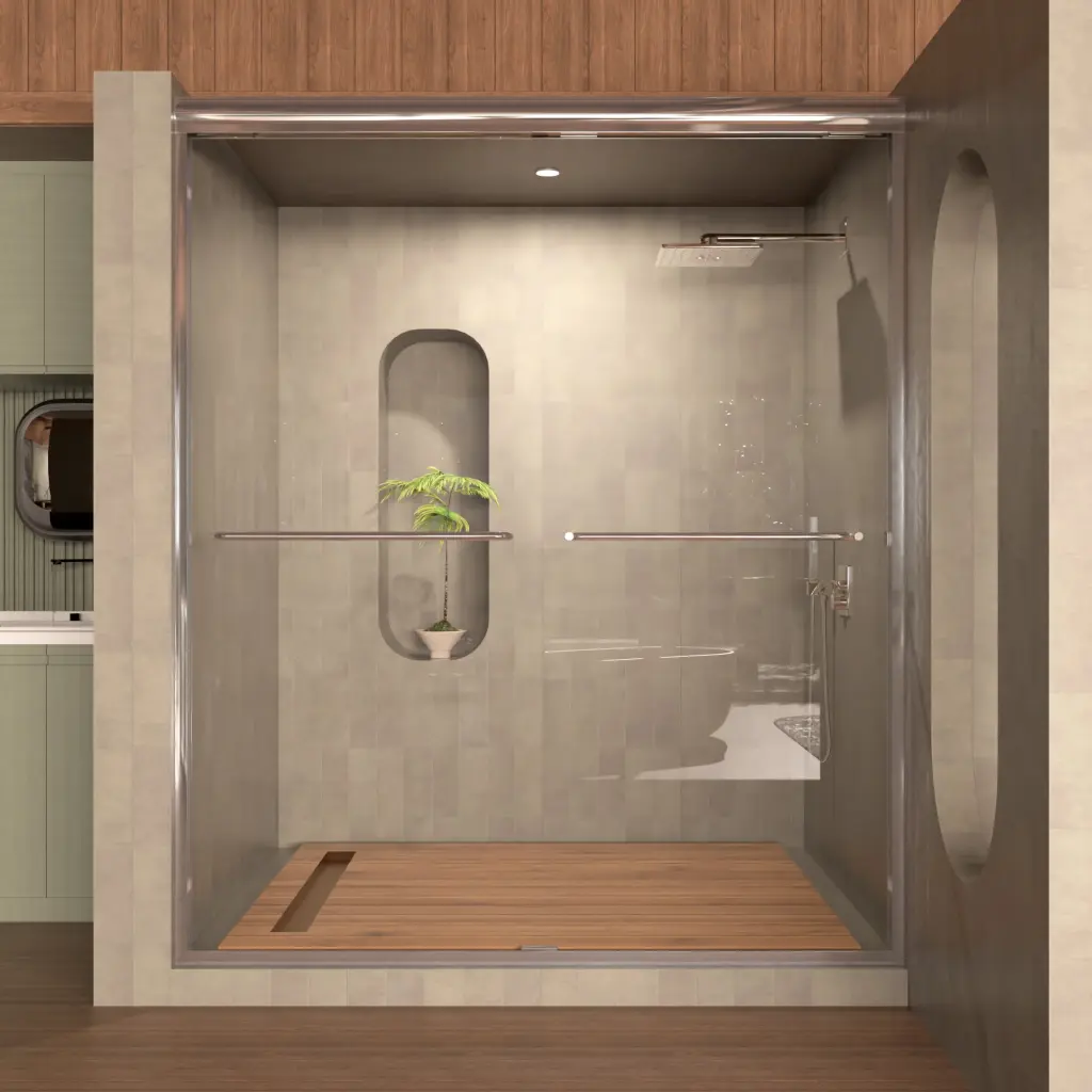 Semi Frameless Sliding Shower Door 56-60 W X 72 H Bathroom Glass Door foca us