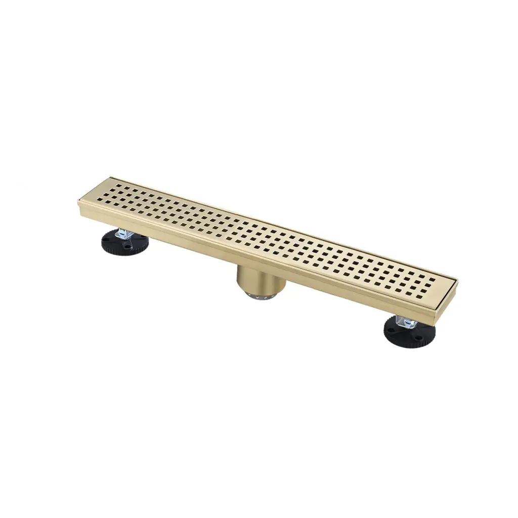 12 Inch Linear Shower Drain Removable Quadrato Pattern Grate 304 Stainless Steel w928 dongtu group