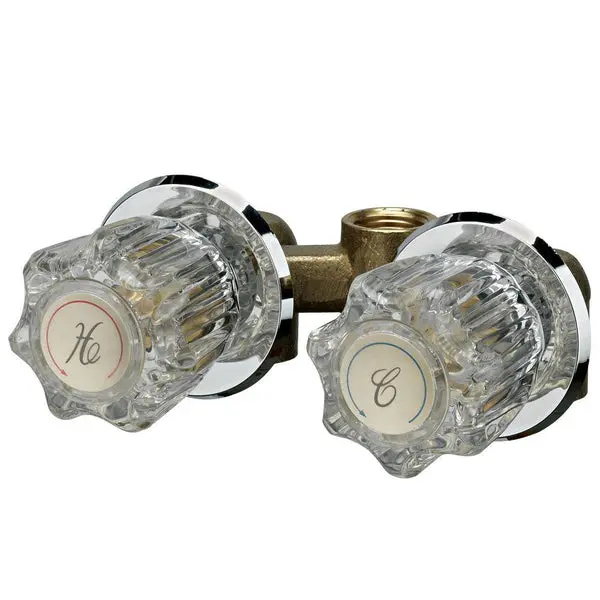Homewerks 3220-15-CH-B Two Acrylic Handles Shower Stall Faucet Chrome Finish