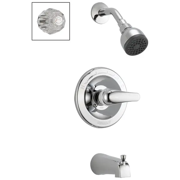 Peerless P188720 Chrome Single Handle Tub and Shower Faucet Combo 2.0 GPM