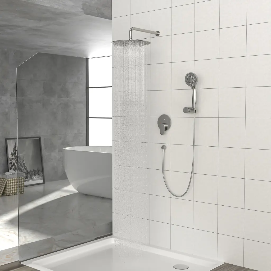 10 Inch Rain Shower Head System Dual Shower Heads Brushed Nickel lordear