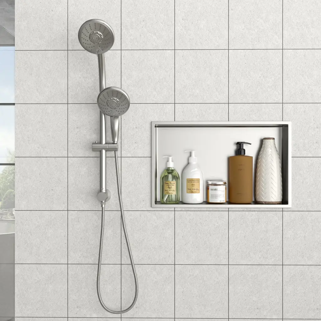 21x13 Inch Stainless Steel Shower Niche Brushed Nickel Bathroom Shelf lordear