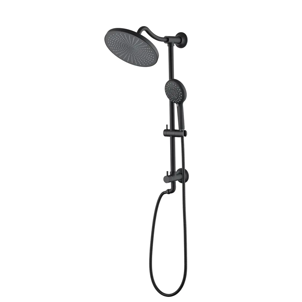 Matte Black 5 Spray Mode 10 Inch Overhead and Handheld Shower System bathininc