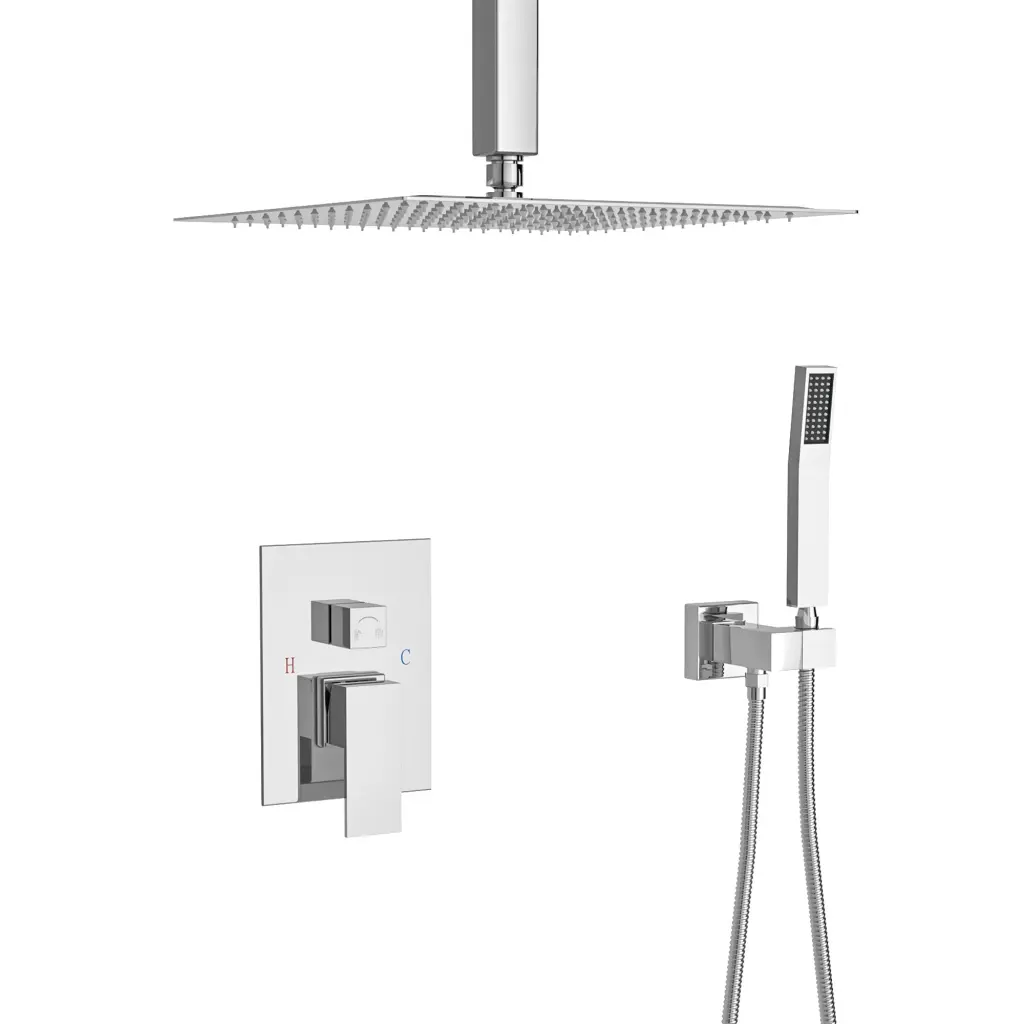 10 Inch Ceiling Mount Square Dual Shower Head System Rough lordear