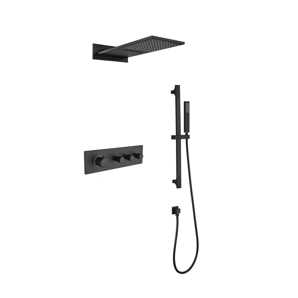 Premium Square Rain Mixer Shower System Bundle Set Bathroom w2287