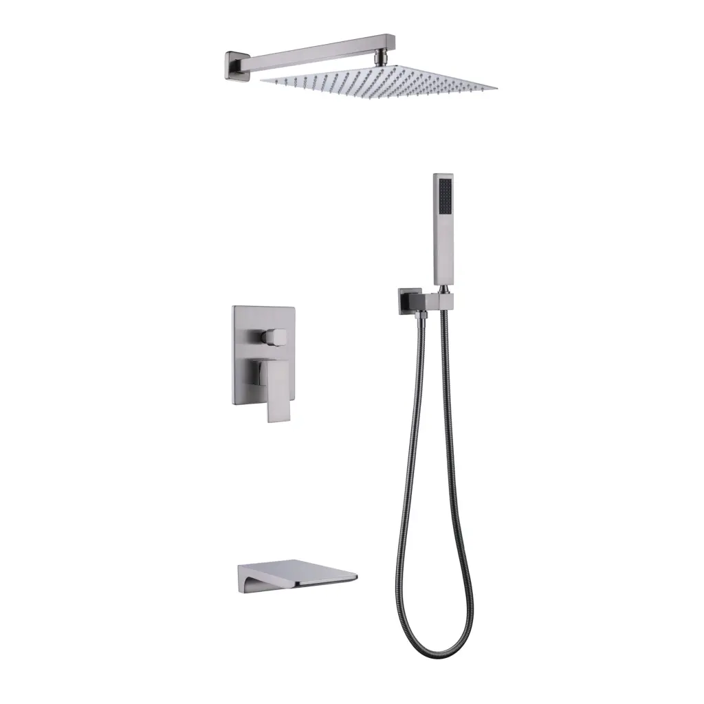 Trustmade Wall Mounted Square Rainfall Pressure Balanced Shower System w969 -modern muse-