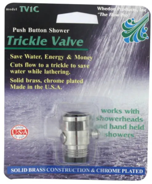 Whedon TV1C Push Button Shower Flow Control Trickle Valve Chrome Plated Water Saving