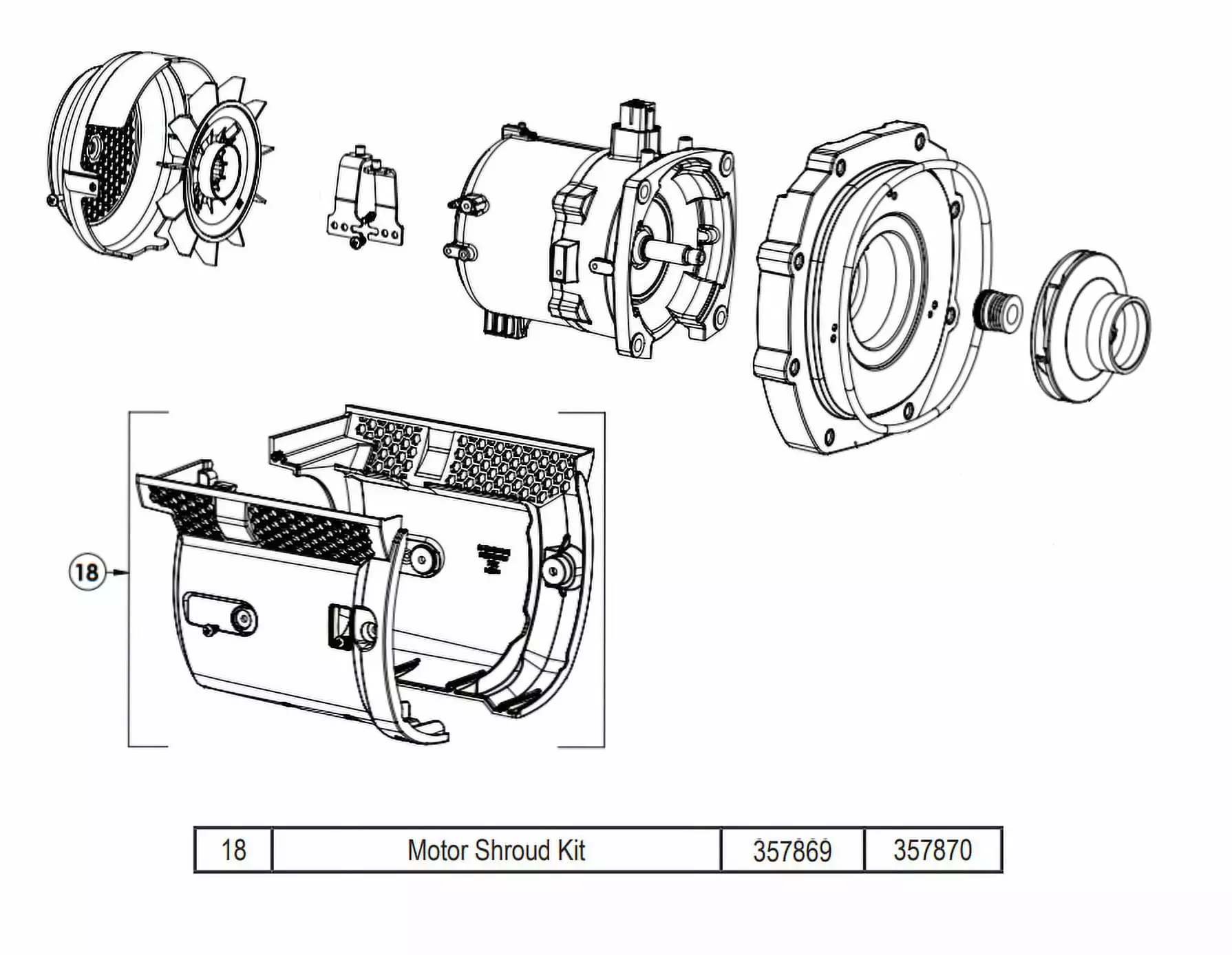 Pentair Motor Shroud Kit Replacement Pool Pumps