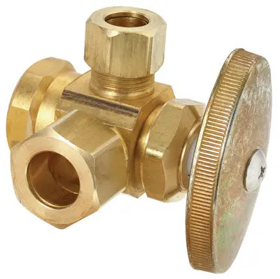 Brass Craft Dual Outlet Valve 1/2 FIP x 1/2 Rough Brass Plumbing BrassCraft