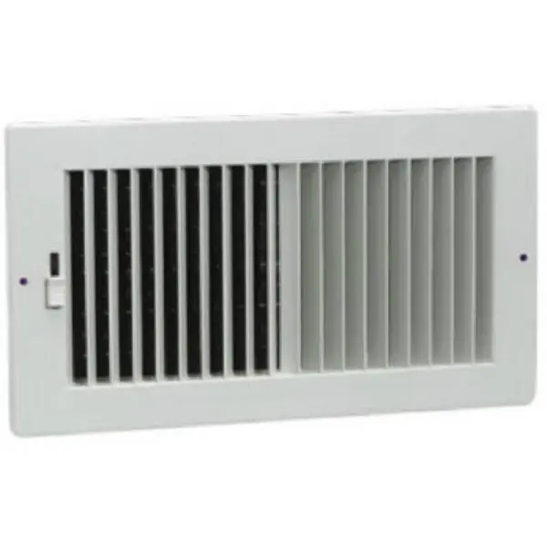 AmeriFlow 382W14X6 2-Way Sidewall Register 1/2 Inch Fin Spacing White 14 x 6 Inches
