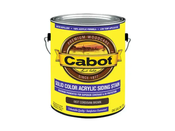 Cabot Cordovan Brown 1 Gallon Solid Color Acrylic Siding Stain