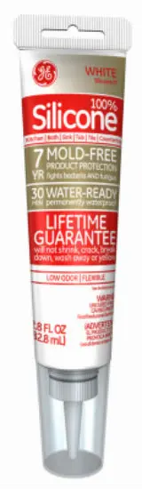 GE GE281 White Silicone II Kitchen & Bath Caulk 2.8 Oz GE Lighting