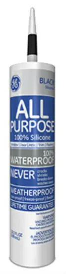 GE GE312A Silicone I Window Door Caulk 10.1 Oz Black Weatherproof Sealant GE Lighting