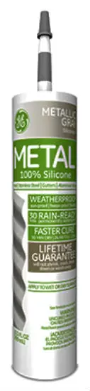 GE GE5050 Metallic Gray Silicone II Specialty Caulk 10.1 Oz GE Lighting