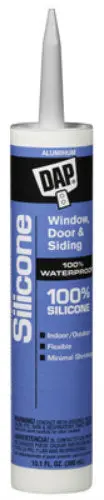 Dap 08643 Aluminum Window and Door 100% Silicone Rubber Sealant 9.8 Oz Weatherproofing