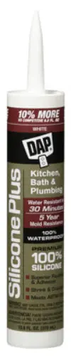 Dap Premium Silicone Rubber Kitchen & Bath Sealant 10.1 Oz White