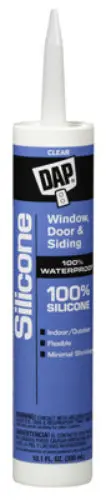 Dap Window & Door 100% Silicone Rubber Sealant 9.8 Oz Clear Weatherproofing
