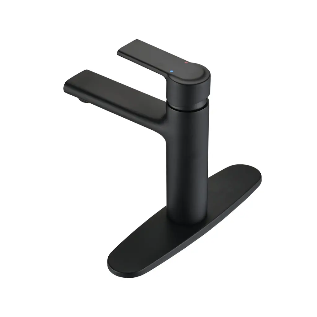 Matte Black Single Hole Bathroom Faucet Deck Plate Matte Black sihua sanitary ware