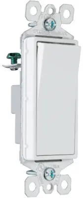 Pass & Seymour TradeMaster Self-Grounding Single Pole Decorator Switch White Pass u0026 Seymour
