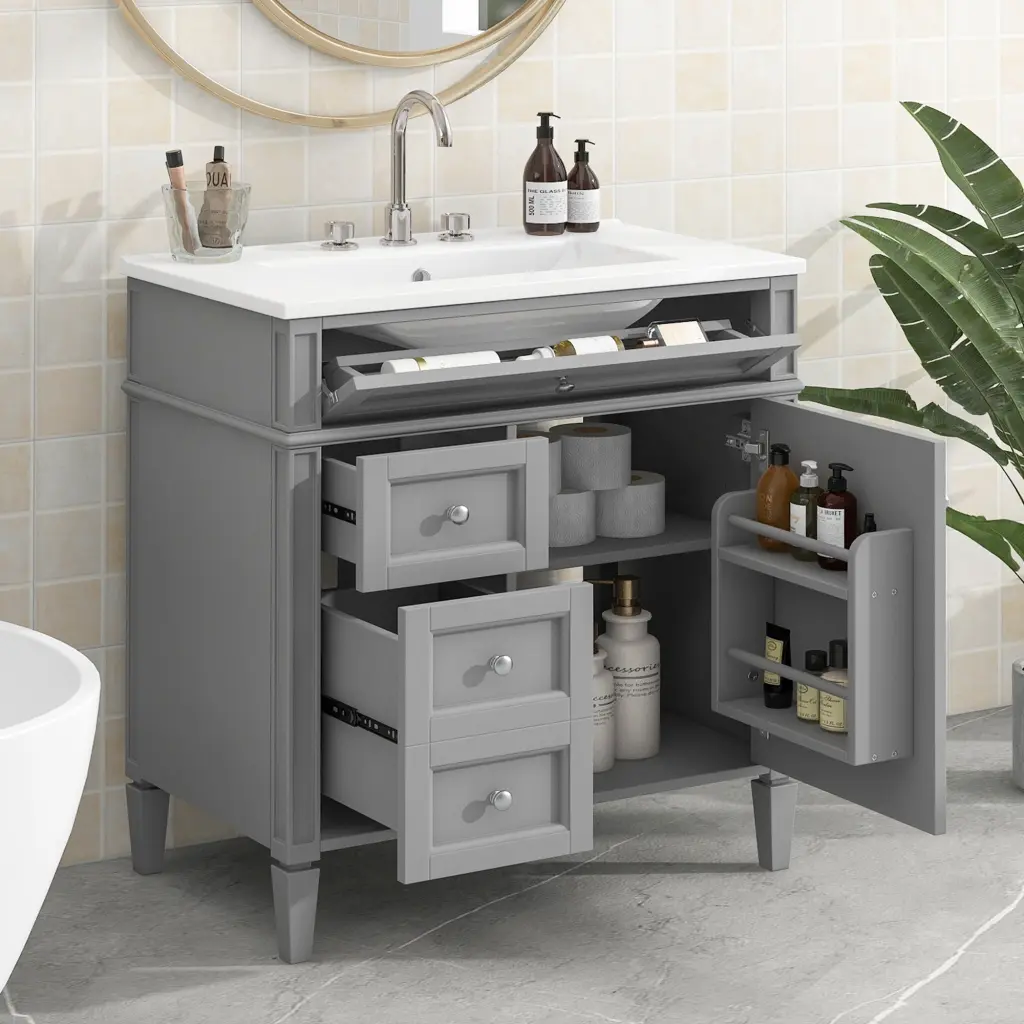 30 Inch Bathroom Vanity Top Sink Modern Storage Cabinet mrs