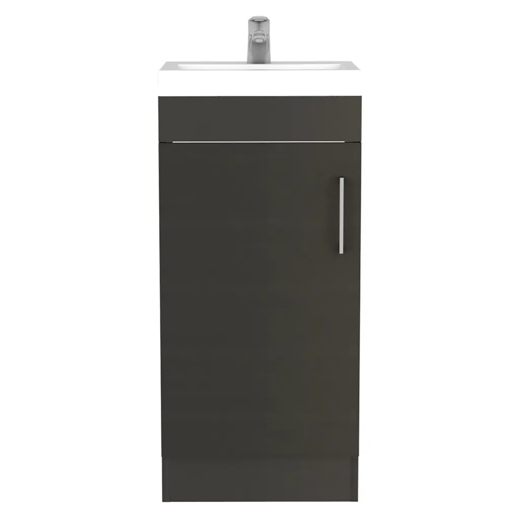 Bathroom Vanity Sink Jozz Black Particle Board Modern Space Saving Cabinet treevol furniture