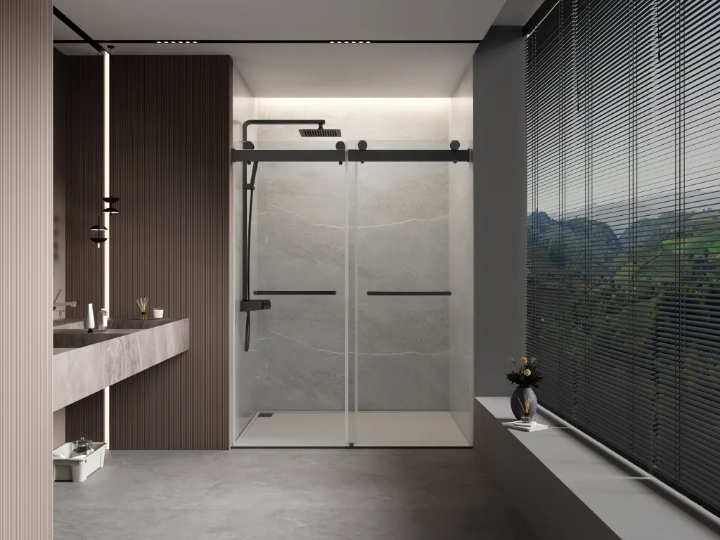 68-72 Inch Double Sliding Frameless Soft Close Shower Door Modern Bathroom Upgrade bathin