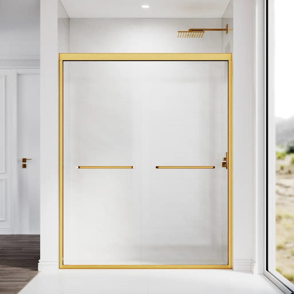 56-60 Inch Sliding Shower Crystal Door Semi Frameless Customizable bathstore