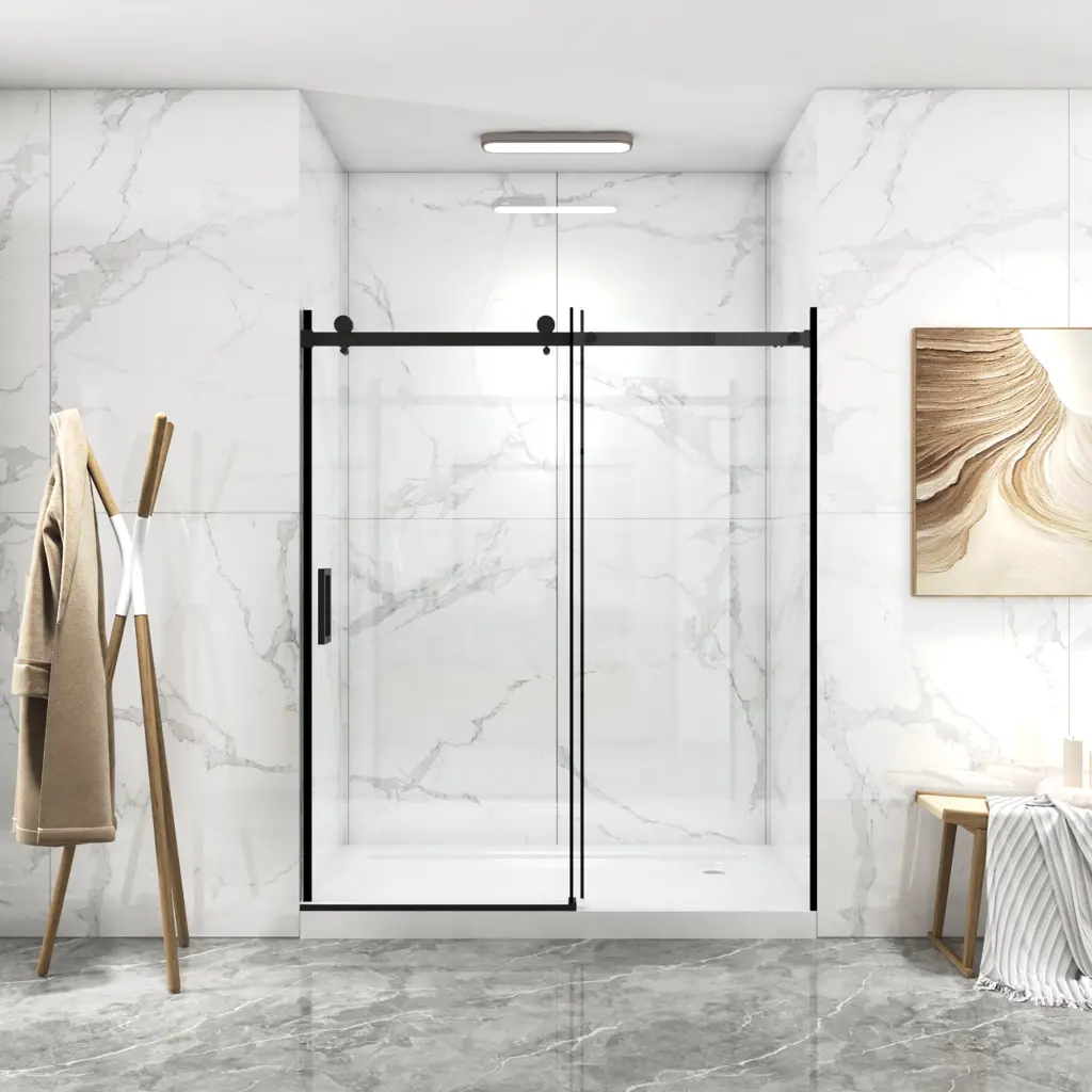 56 to 60 Inch Frameless Sliding Door 8mm Thick Tempered Glass shower door