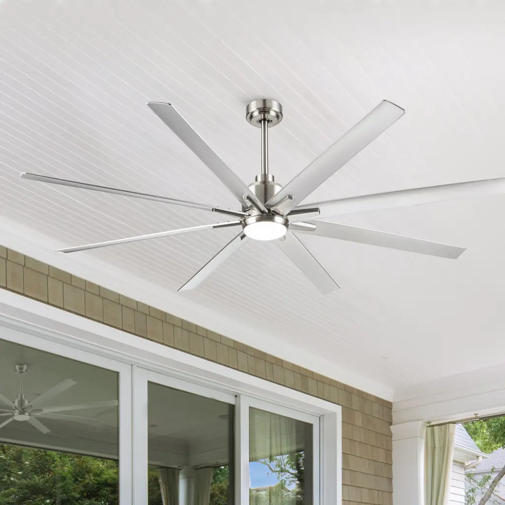 72 Inch Smart LED Ceiling Fan Silver Blades yuhao w1367