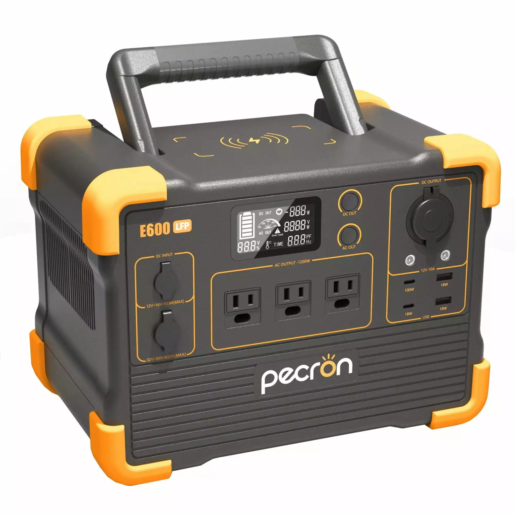 PECRON E600LFP Travel-friendly Power Station 614Wh/1200W Travel-friendly Generator LiFePO4 Battery Generator Outdoor Campi...