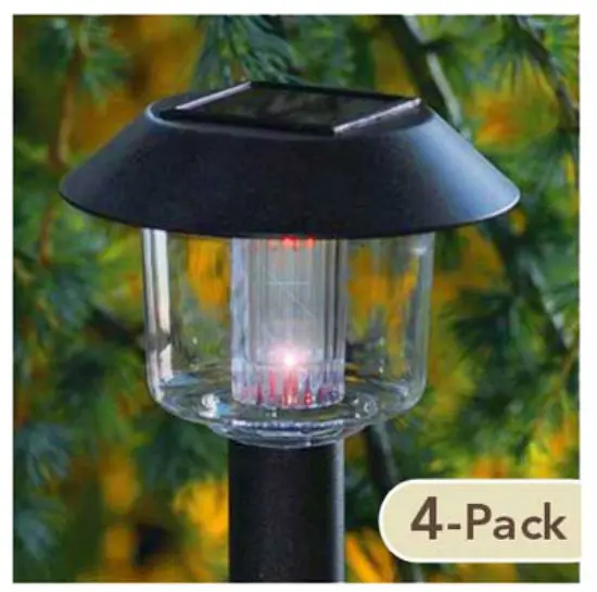 Four Seasons Courtyard E98D-BR-PK4 Solar Powered Light Set Bronze Finish Outdoor Garden Lights