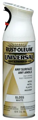 Rust-Oleum 245199 Gloss White Universal Spray Paint and Primer 12 Oz