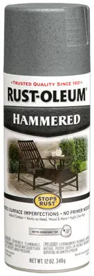 Rust-Oleum 7214-830 Stops Rust Hammered Spray Paint 12 Oz Gray Metal Protection