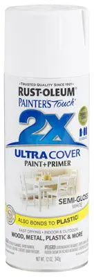 Rust-Oleum Painter's Touch 2x Spray Paint 12 Oz Semi-Gloss White DIY Projects