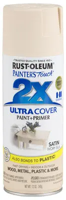 Rust-Oleum Painter's Touch Ultra Cover 2x Spray Paint 12 Oz Satin Ivory Silk Smooth Finish