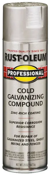Rust-Oleum Professional Galvanizing Compound Spray Paint 20 Oz Cold Gray Metal Protection
