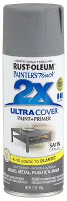 Rust-Oleum 249058 Painters Touch 2x Spray Primer 12 Oz Satin Granite Metal and Wood