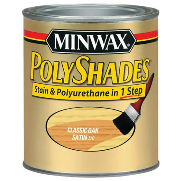 Minwax PolyShades Stain & Polyurethane Satin Finish Classic Oak 1 Quart Wood Finish