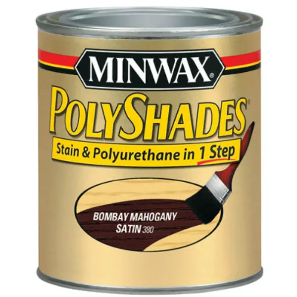 Minwax PolyShades Stain & Polyurethane Satin Finish Bombay Mahogany 1 Quart Wood Finish