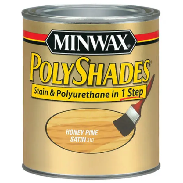 Minwax 213104444 PolyShades Stain and Polyurethane Satin Finish Honey Pine 1/2 Pint Wood Finishing