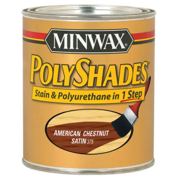 Minwax 213754444 PolyShades Stain and Polyurethane Satin Finish American Chestnut 1/2 Pint