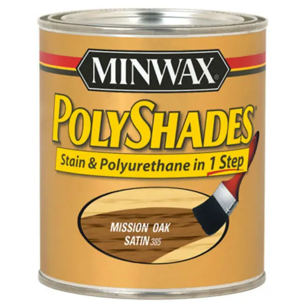 Minwax 213854444 PolyShades Stain and Polyurethane Satin Finish Mission Oak 1/2 Pint