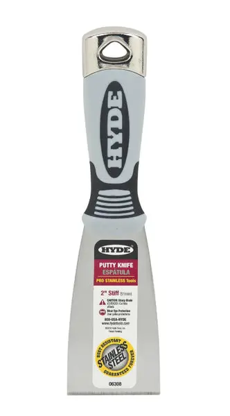 Hyde 06308 Stiff Pro Stainless Putty Knife 2 Inch Professional Tool