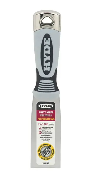 Hyde 06158 Stiff Pro Stainless Scraper 1-1/2 Inch Professional Scraping Tool