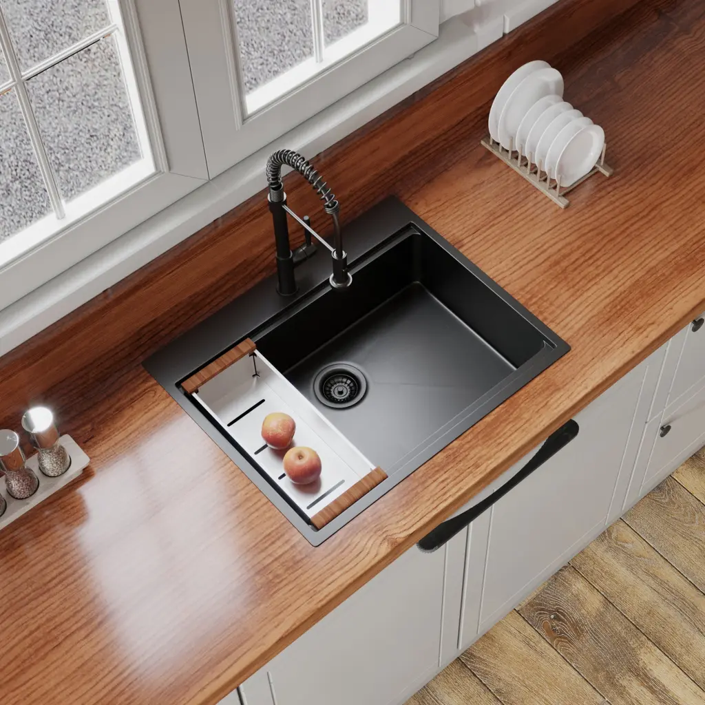 30 Inch X 22 Inch Black Drop Kitchen Sink 16 Gauge Stainless Steel alwen